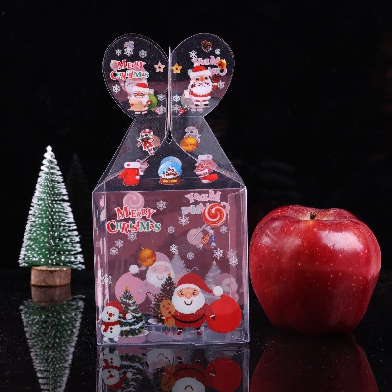 20 stk pvc gennemsigtig slikæske juledekorationsæske og emballage julemanden snemand elg rensdyr æbleæsker: 3
