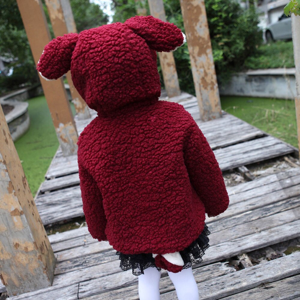 ARLONEET Jacke Baby Niedlichen Kaninchen Ohren Kapuzenmantel Kleinkind Für Mädchen Jungen Herbst Winter Mantel Dicke Warme freundlicher Kleidung BFOF