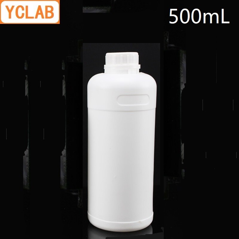 YCLAB 500mL HDPE Fluorinated Bottle Thick Wall Plastic Retention Sample Laboratory Chemistry Equipment