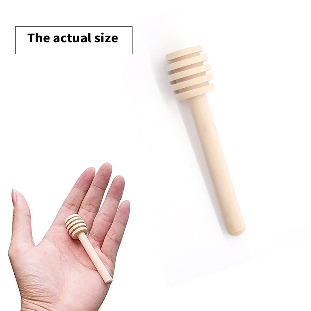 Bâton de mélange de miel en bois, manche Long 8cm, pratique, pot cuillère fournitures pour café lait thé outil de cuisine, 100 pièces/lot