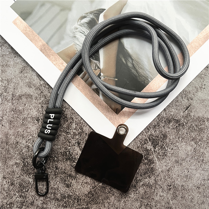 Cordón para teléfono, correa para el cuello, llavero, cordones de Color, soporte para tarjeta de identificación, llavero de Metal, llavero para llaves, actualización de accesorios móviles: Plata / Gris
