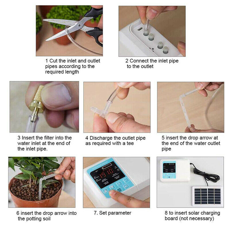 Solar Automatic Watering Device Garden Watering System Drip Irrigation System Controller Timer Indoor Potted Watering System