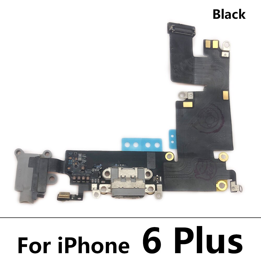 Original USB Charging Port Mic Microphone Dock Connector Board Flex Cable Repair Parts For Iphone 6 6S 7 8 Plus: For 6 Plus Black Ori