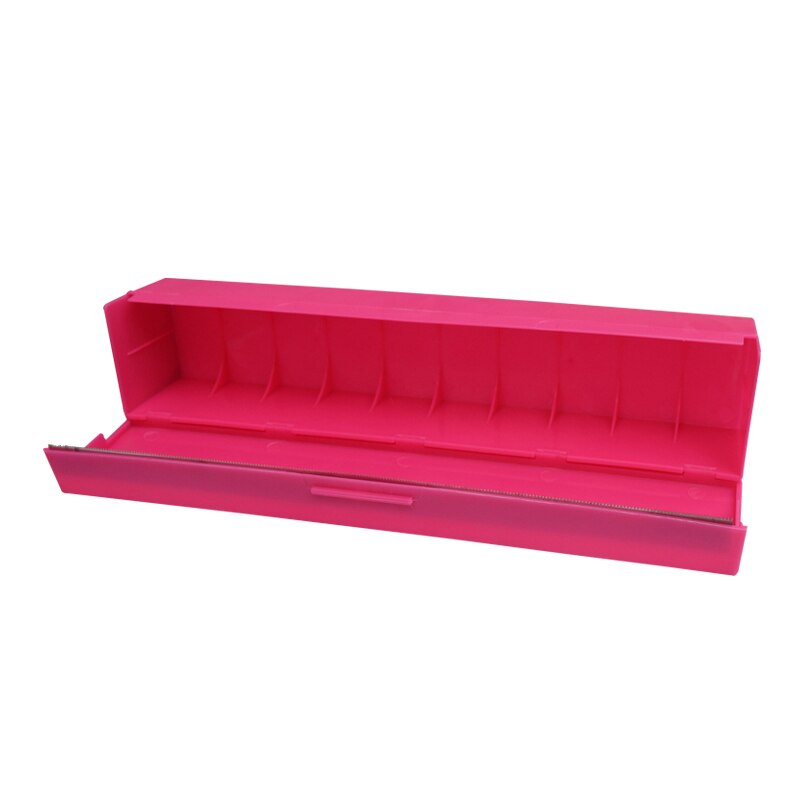 Wiilii 1 pc plastik køkkenfolie og husholdningsfilm wrap dispenser cutter opbevaring konserveringsmiddel film rulle æske med skæreblad