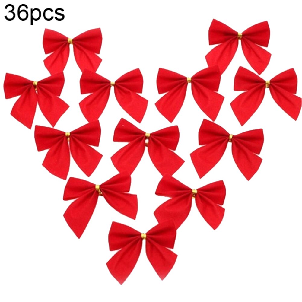 36 stk 6cm ensfarvet sløjfe juletræ guirlande fest ornament dekoration