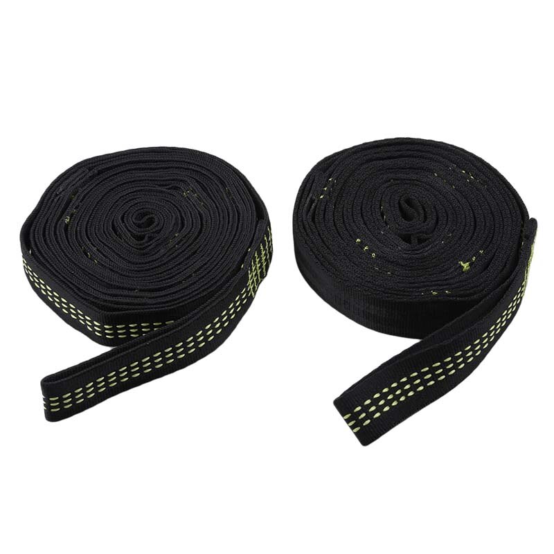 2Pcs 300cm Outdoor Tied Rope Portable Tree Hanging Adjustable Park Yoga Aerial Accessories Hammock Strap Camping Garden Hiking: green