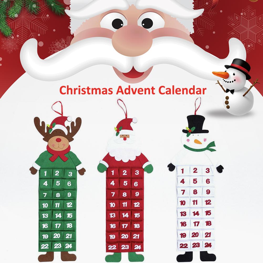 Christmas Calendar Santa Claus Snowman Xmas Advent Timer Christmas Countdown Wall Calendar Home Decoration Poszewka Natalizie 4