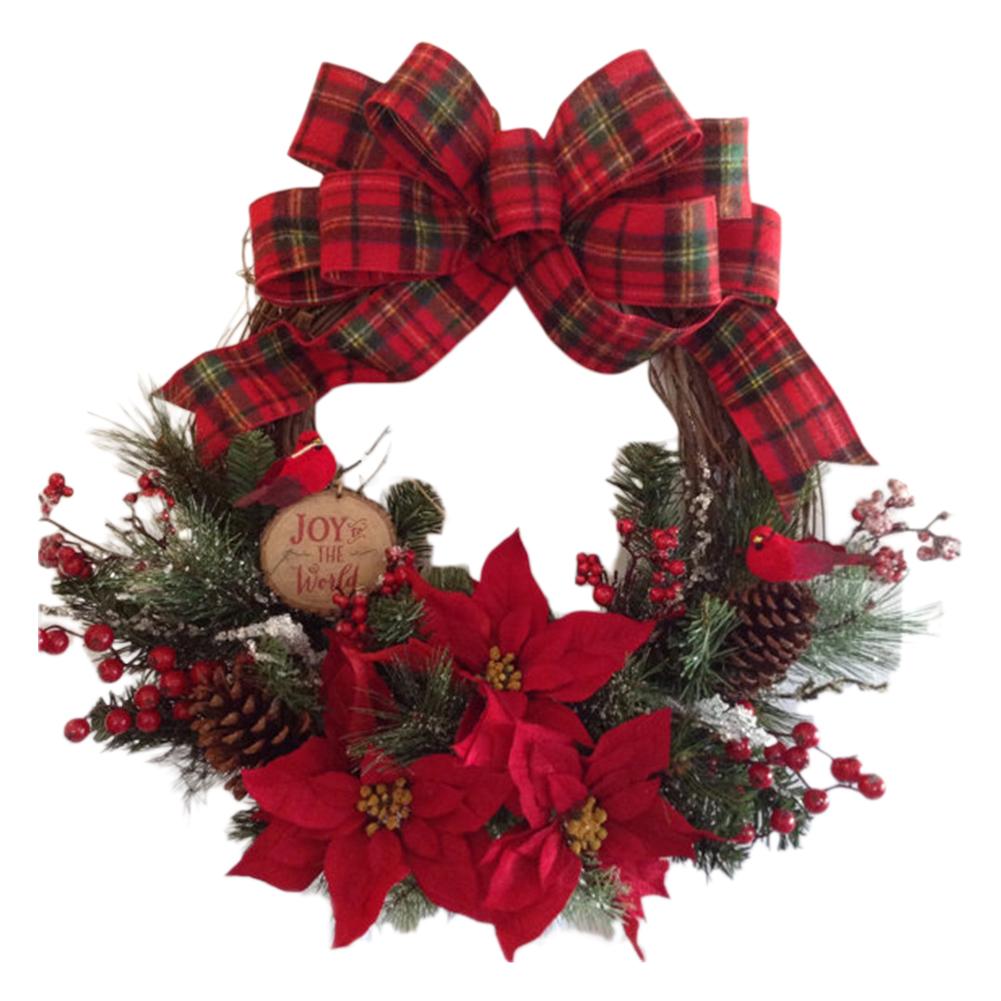 Julekranse på døren kunstig kransdør hængende dekorative forsyninger til jul fest dekoration  #4w: B