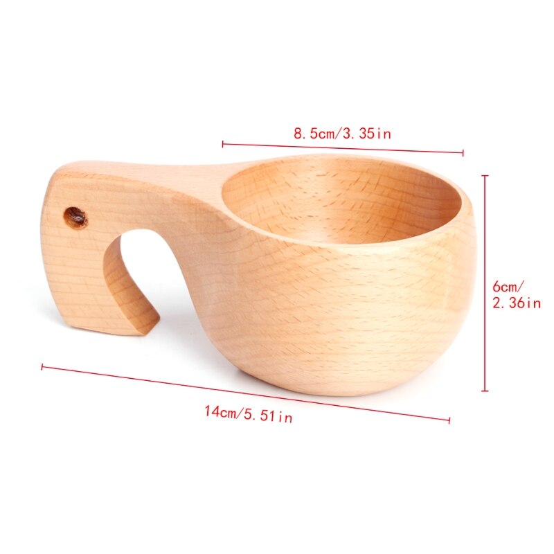 Taza de madera Kuksa hecha a mano para beber artesanías de madera para decoración del hogar