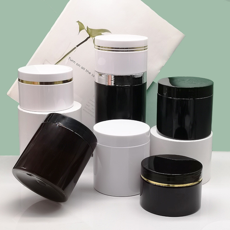 10 stk./parti 250/300/500ml plastik kosmetik creme krukker med galvanisering låg plastikpotte opbevaringskrukke kæledyrsbeholder tomme maddåser
