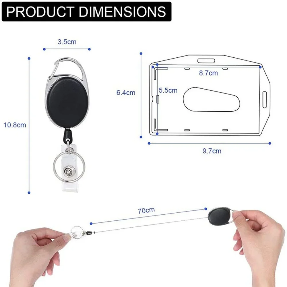 Retractable Pull Badge ID Lanyard Name Card Holder... – Grandado