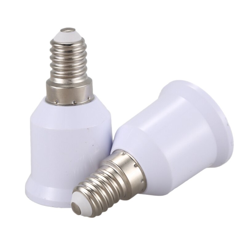 5 stk  e14, e27 adapter base skrue ledet pære stikket konverter, hvid