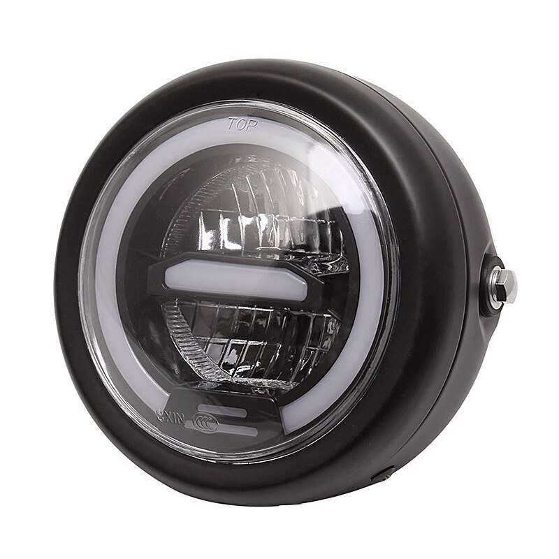 6,5 zoll LED Cafe Racer Motorrad Scheinwerfer Lampe Halo DRL Moto LED Für sportster bobber chopper street glide Scrambler GN125