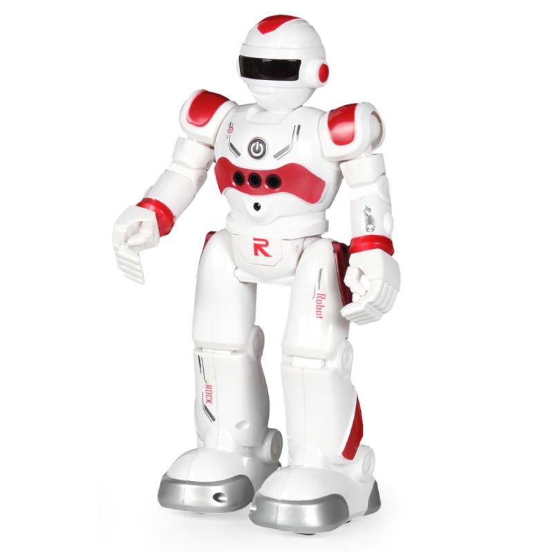 2 typer pædagogisk intelligent rc robot legetøj robot til børn dreng fjernbetjening programmerbar robotik legetøj børn juguetes: Rød