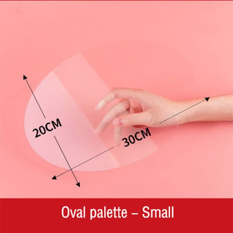 Coloring Oval/Square Large/Small 2mm/2.5mm Transparent Acrylic Palette For Paints Pigments School Art Supplies Painting Tools: Oval S 2.5mm