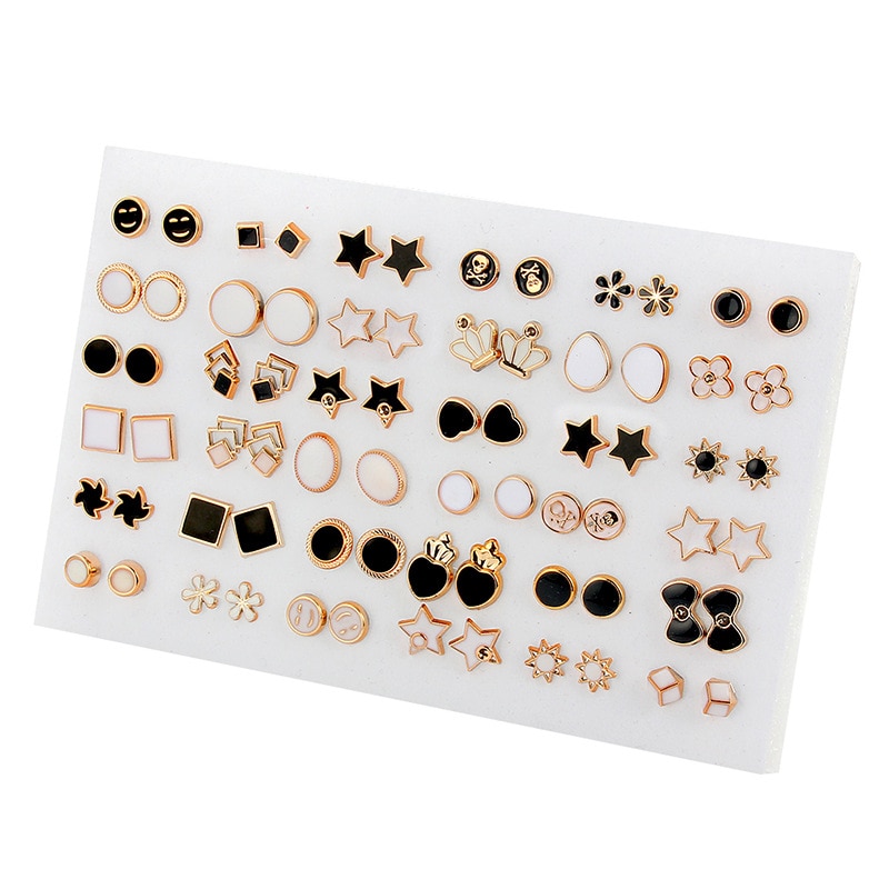 Mode Gemengde Rhinestone Gesimuleerde Pearl Geometrische Dier Hart Bloem Stud Oorbellen Set Voor Vrouwen Meisjes Kids Sieraden