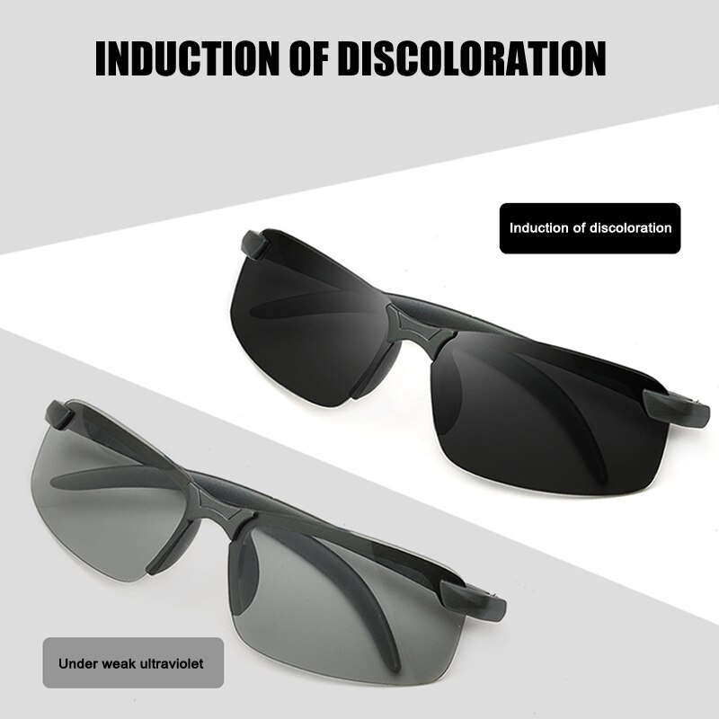 Photochromic Sunglasses for Men Sports PC Frame Men Sunglasses Polarized UV400 Protection Anti-blue Ray Fishing Sunglasses