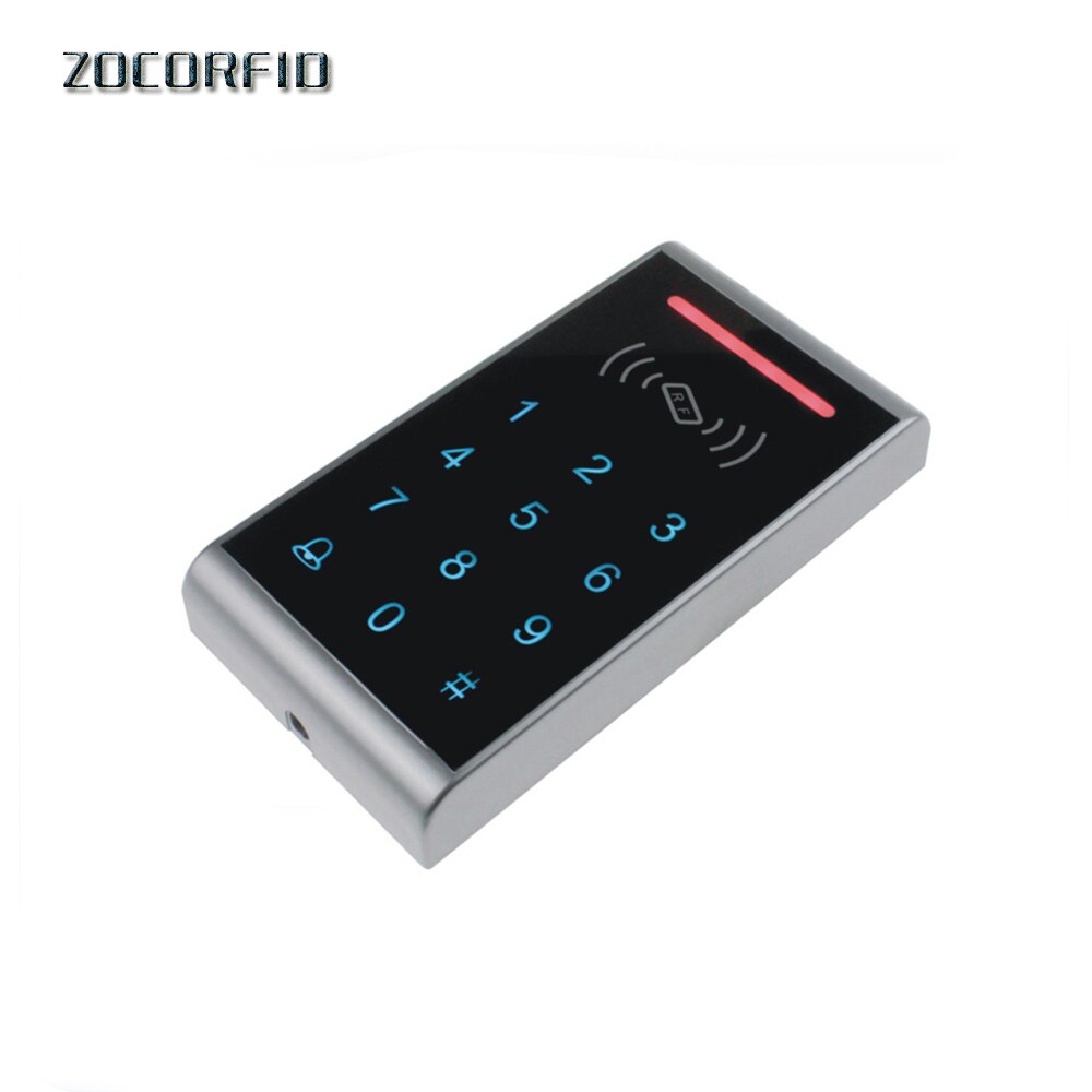 blue LED touch keyboard 125KHZ RFID access control system touch number keyboard support wg26 port+10pcs keyfobs