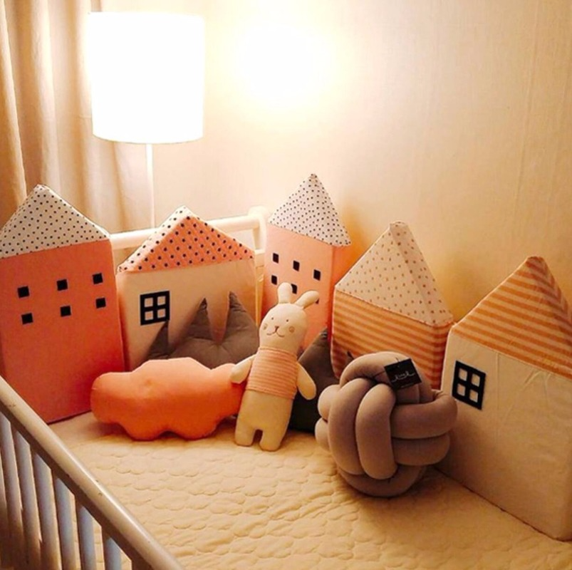 Clôture de lit de petite maison nordique, pare-choc de Protection pour berceau, garde-corps amovible et lavable, décoration de chambre d&#39;enfants