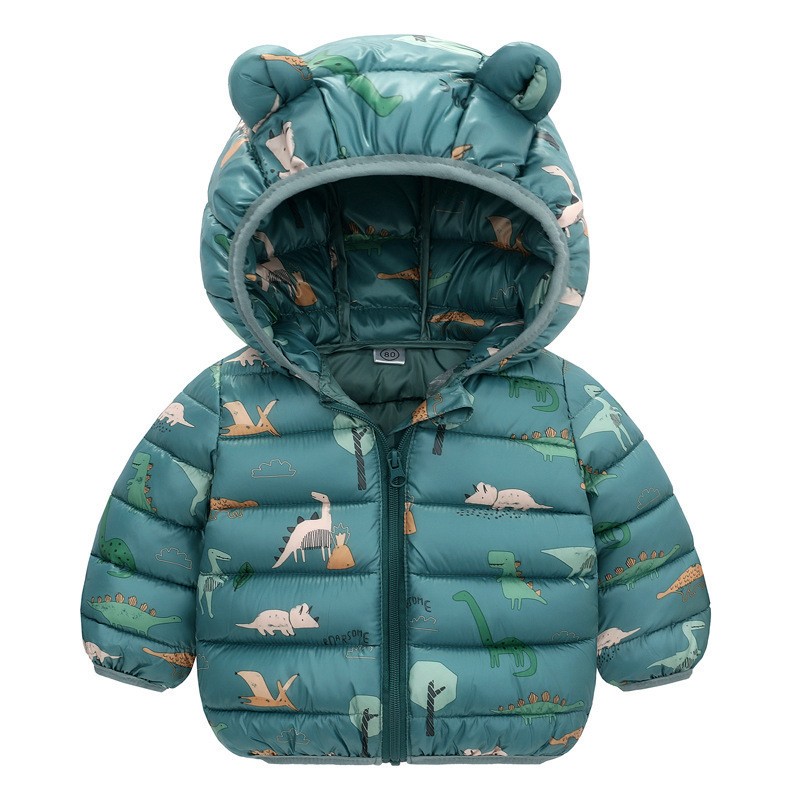 Jongens Meisjes Lichtgewicht Donsjack Baby Capuchon Rits Jassen Herfst Winter Warme Bovenkleding 0-5 Jaar Kinderen Kerst: green / 3T