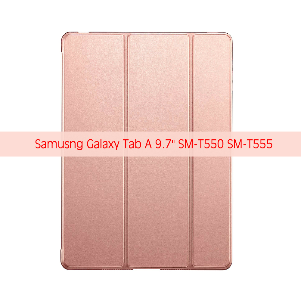 Fodral för samusng galaxy tab  a 9.7 ''  t550 fundas för tab  a 9.7 sm-t550 t555 p550 p555 pc back pu läder smart cover auto sleep: Rgold