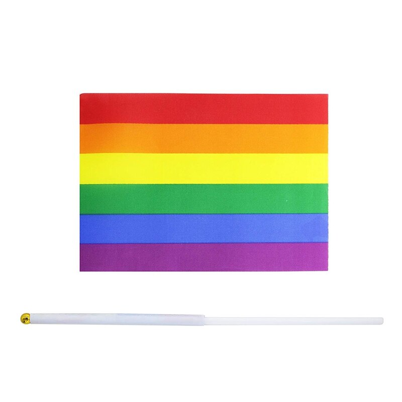 50 Pack Rainbow Small Mini Stick Flags,Decorations For Rainbow Pride Party