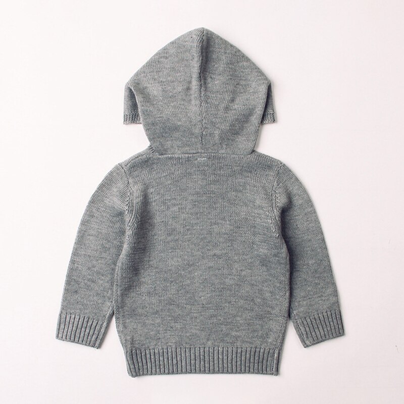 Autumn Baby Winter Children's Knit Sweaters Baby Bear Hooded Cartoon Sweater Clothing For Girls Kids Clothing