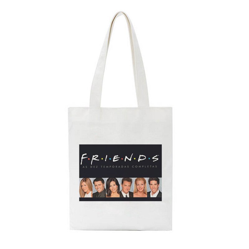 Friends tv-show schoudertassen cartoon boodschappentas harajuku casual dames tas portemonnee grote handtas street ins crossbody tas: 12