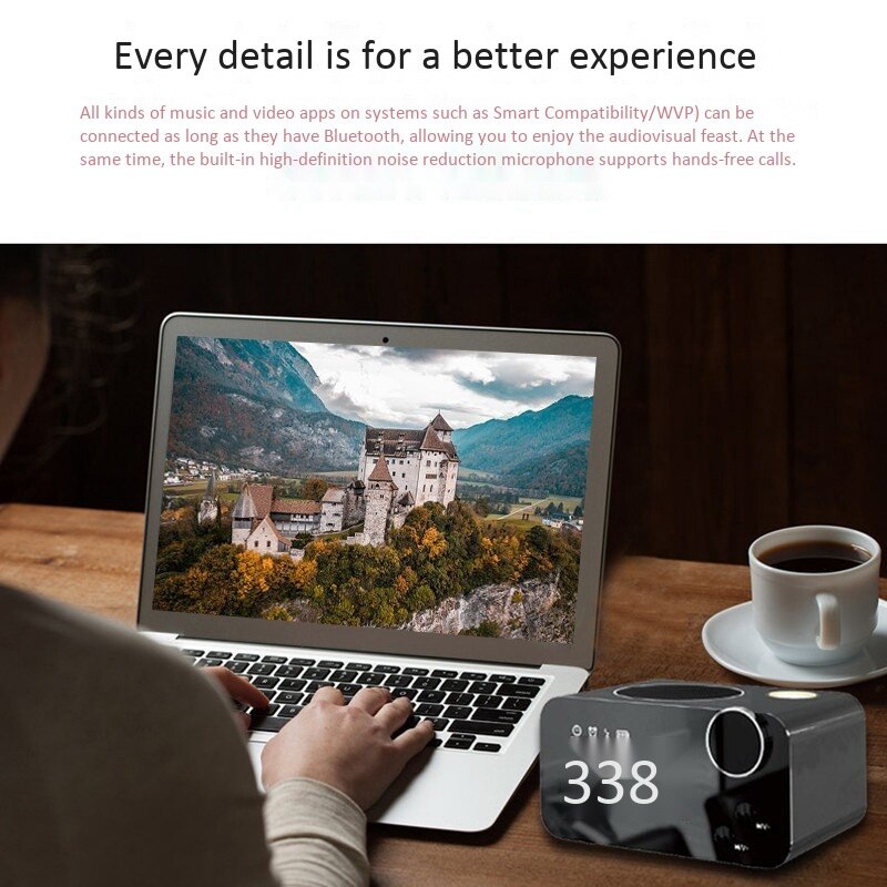 Bedside Bluetooth Speaker Mirror Alarm Clock Wireless Bluetooth Speaker Wireless Bluetooth Radio Speaker