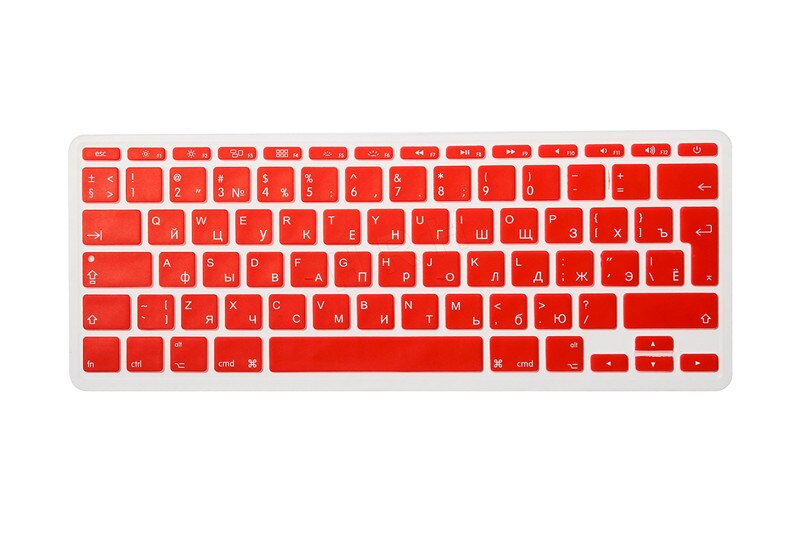 HRH Durable Russian EU/UK Silicone Gel Keyboard Protector Cover Skin Protective Film For Mac Book Air 11.6 A1465/A1370: Red