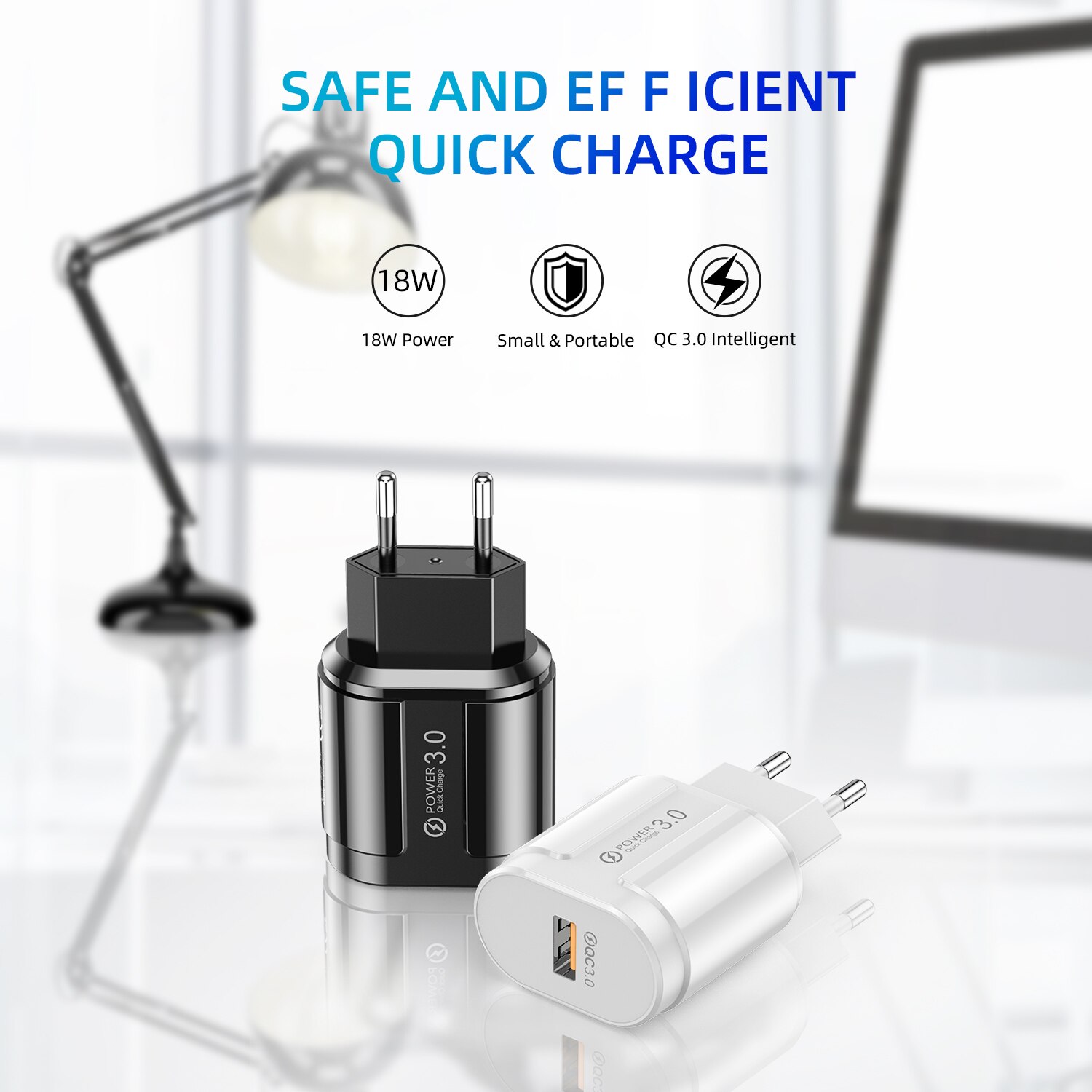 GTWIN 18W Quick Charge QC 3.0 USB Charger For Mobile Phone Adapter EU US Plug Wall Charger QC3.0 Fast Charging 3A Universal