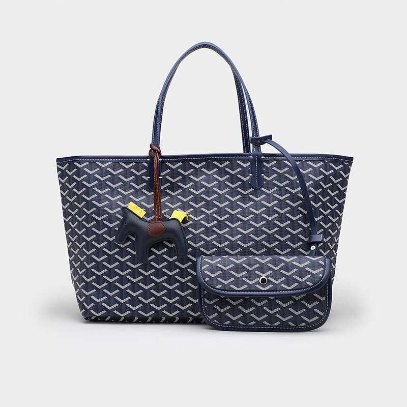 Goodinc Große Kapazität Tote Taschen Reise Datierung Arbeit Handlbags bolsos mujer Leder blau farbe Schulter Taschen Frauen: Blau