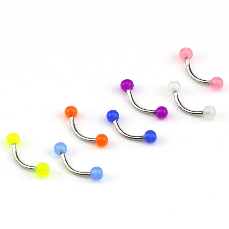 7 Stks/set Glow In The Dark Ball Barbell Wenkbrauw Ringen Bar Tragus Piercing Sieraden