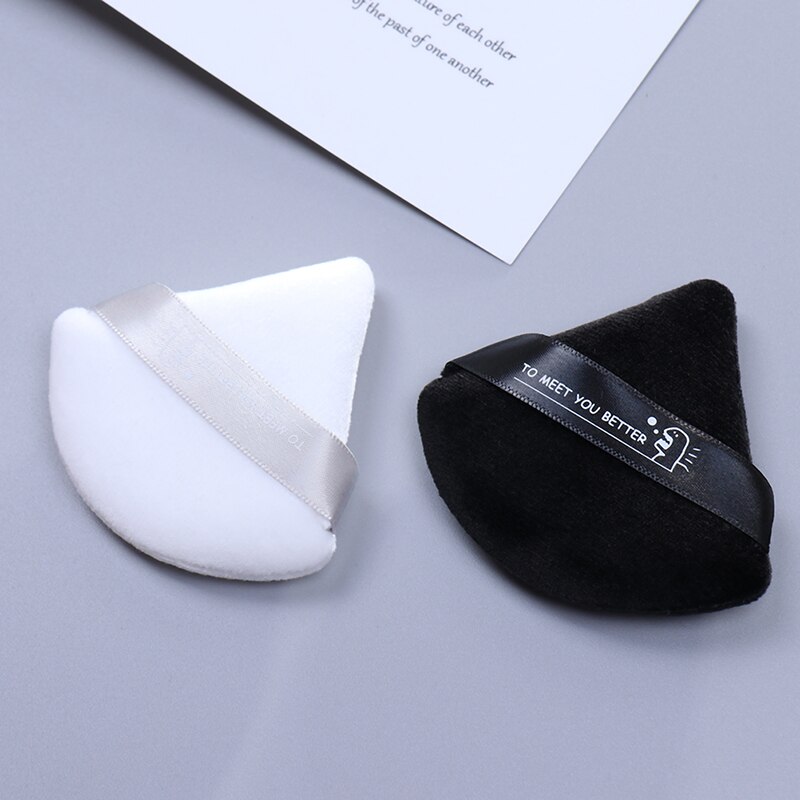 Mini Triangle Velvet Facial Face Puff Cosmetic Makeup Cotton Satin Puffs Sponge