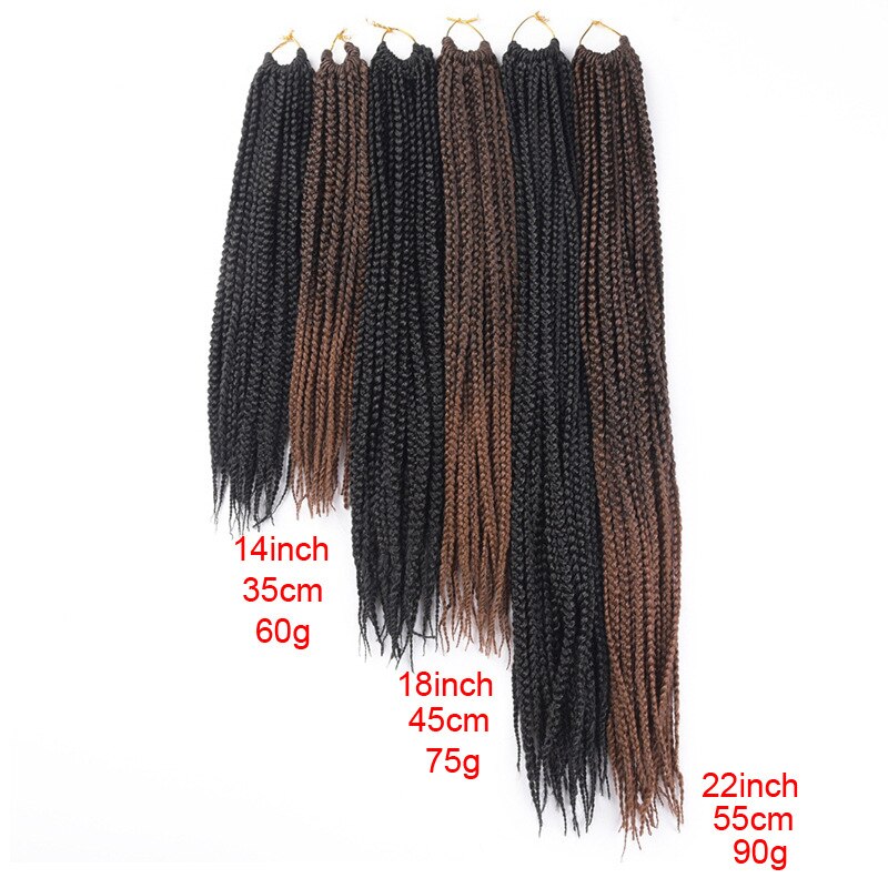 Ombre Crochet Hair Box Braids Synthetic Long Rainbow Pink Braiding Hair 22Strands Crochet Hair for African Braids