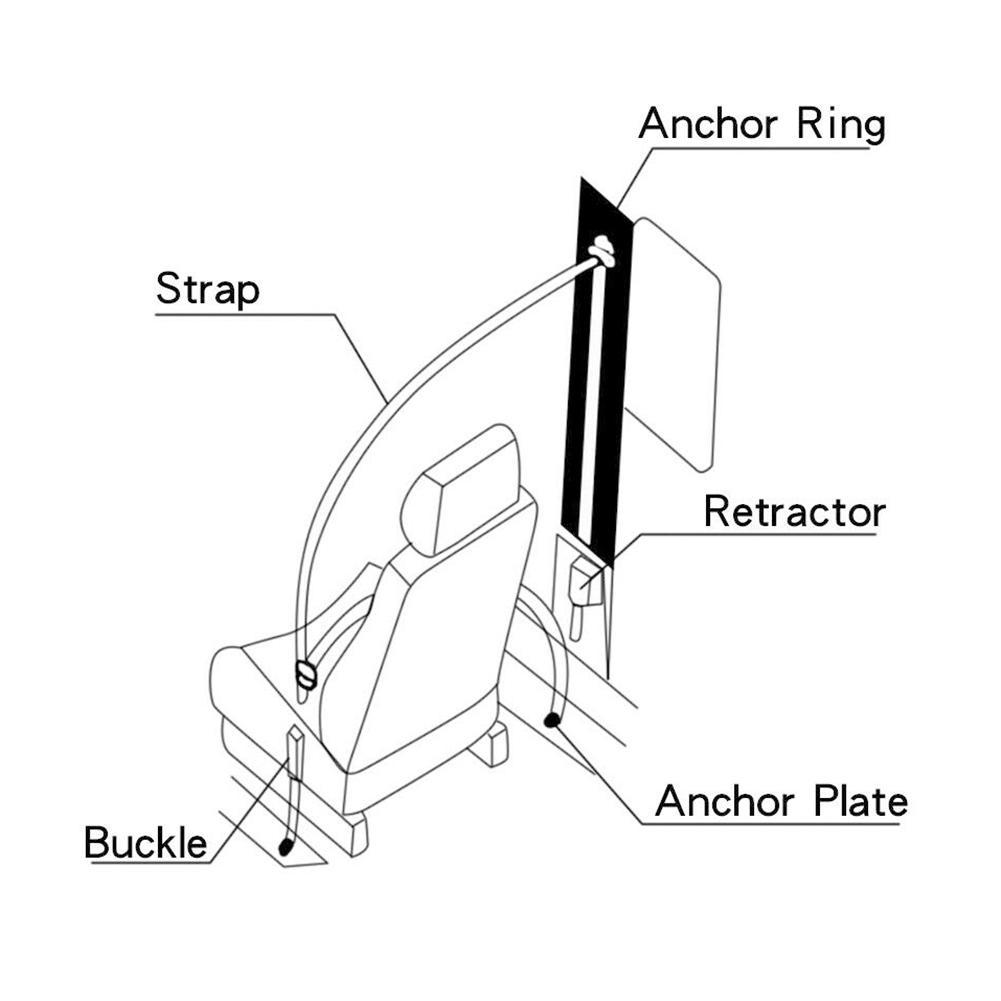 3 Point Retractable AUTO Car Auto-locking Seat Adjustable A7R5 Universal Bus Black Belt Car Accessories Van Safety Lap Belt
