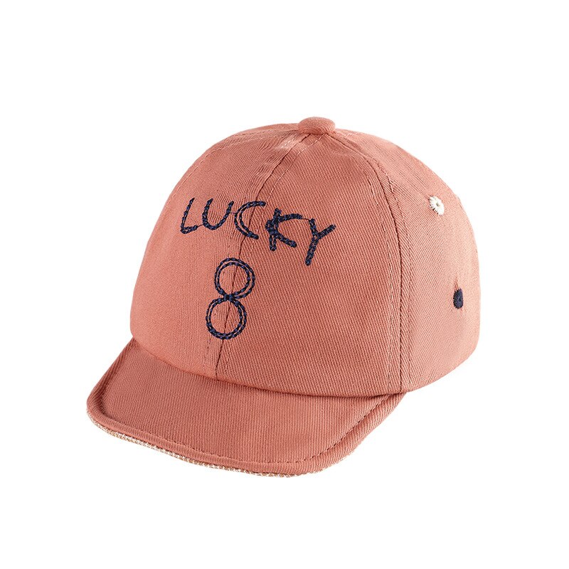Summer Autumn Baby Cap Letter Number Baby Boy Hat Outdoor Cotton Children Baseball Cap Infant Toddler Peaked Hats: orange