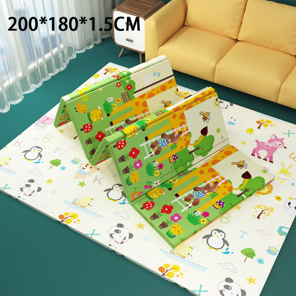Baby Crawling Mat Folding Baby Crawling Mat Thickened 200*180*1CM 200*180*1.5CM 200*180*2CM Double-sided Foam Floor Mat: Fantasy Animals1.5CM