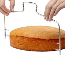 Coupe-gâteau à fil réglable en acier inoxydable, outil de cuisson à faire soi-même, grattoir à gâteau de , accessoire de cuisine, 2 pièces