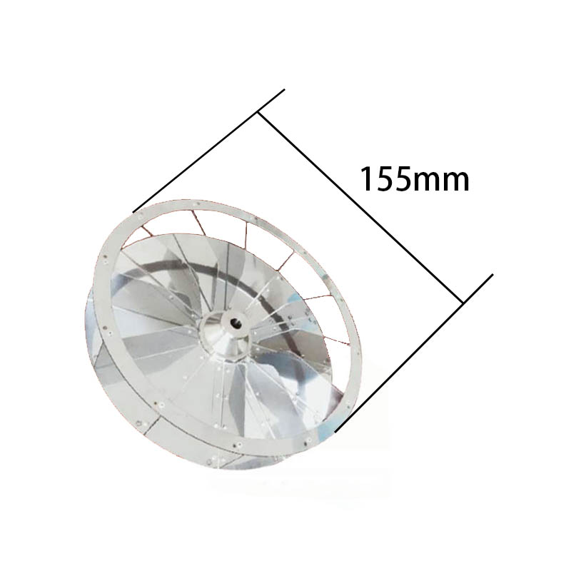 Moteur de turbine à palette centrifuge, arbre de turbine de ventilateur en aluminium, petite roue de pale 155 156 190mm
