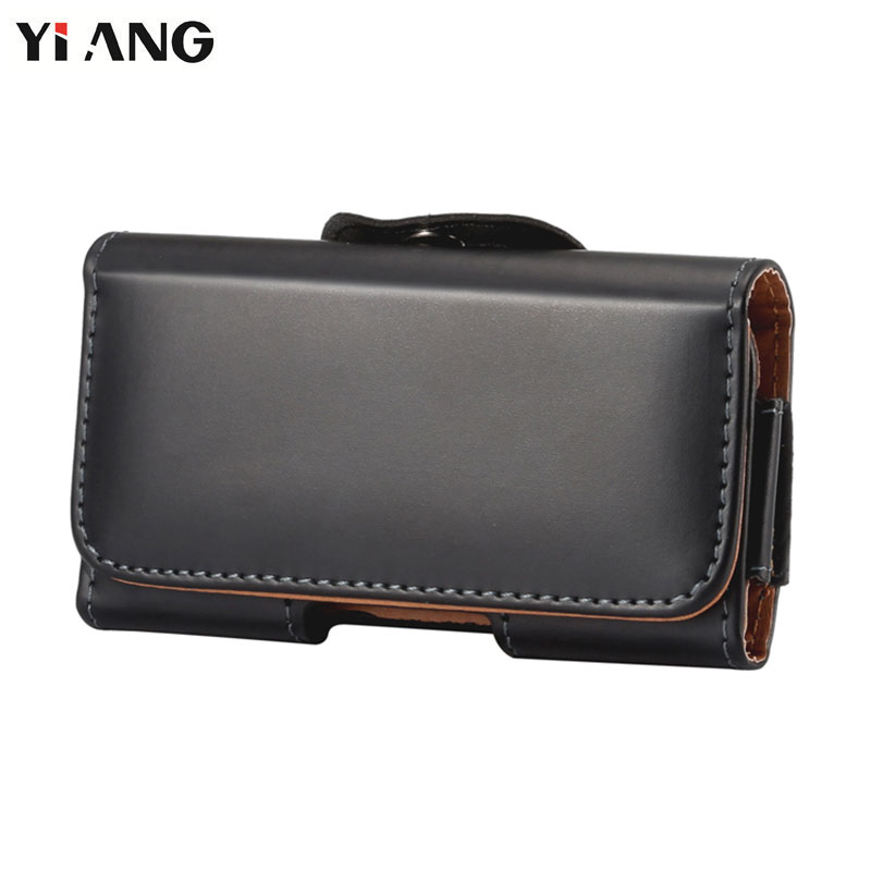 YIANG Pu-leder Taille Packungen lässig Männer Handytasche Taschen haken Schleife Gürtelclip Tasche Gürteltasche Schwarz praktisch Taschen