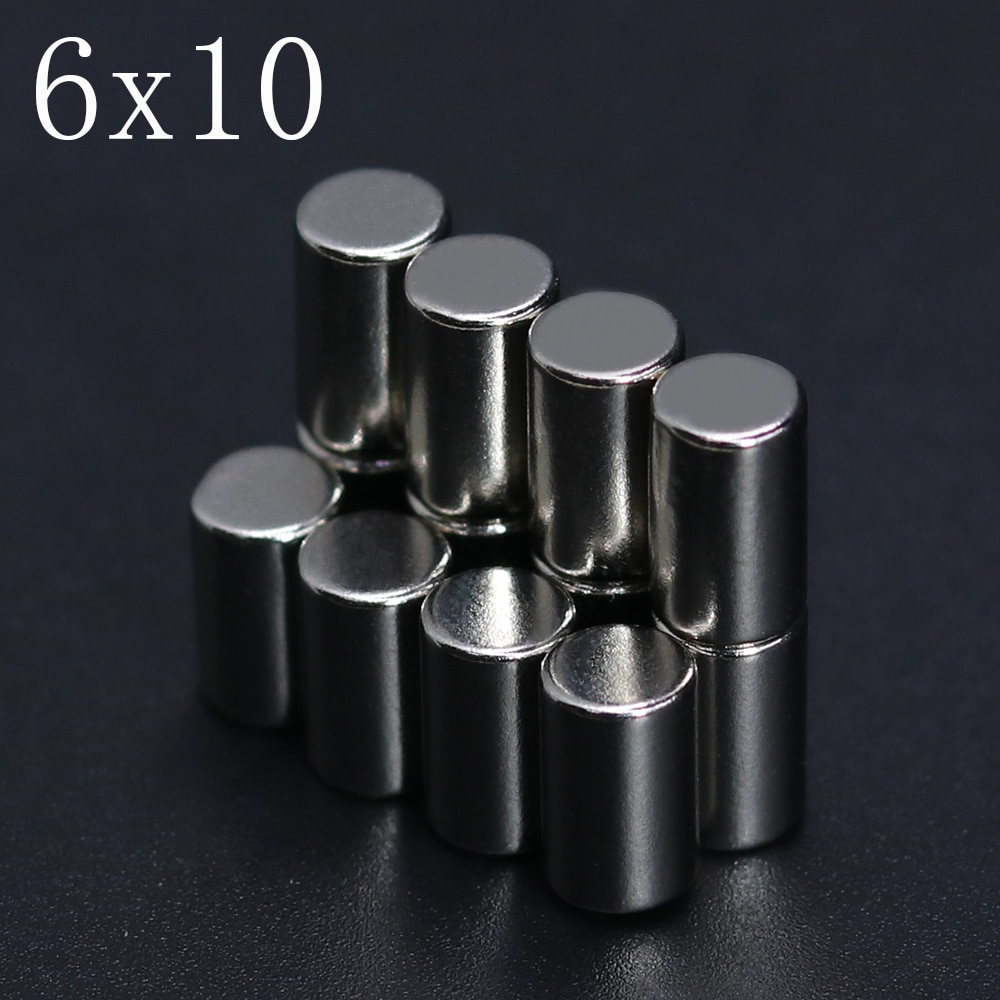 2/5/10/20/50 Stuks 6X10 Neodymium Magneet 6Mm X 10Mm n35 Ndfeb Ronde Super Krachtige Sterke Permanente Magnetische Imanes Disc