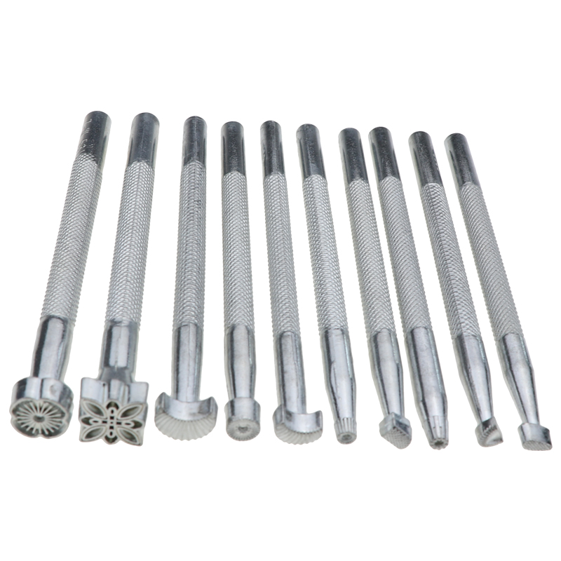 20pcs DIY Legering Metal Leather Working Saddle Maken Gereedschap Set Carving Leather Craft Postzegels Set Leathercraft Staming Solide Metalen