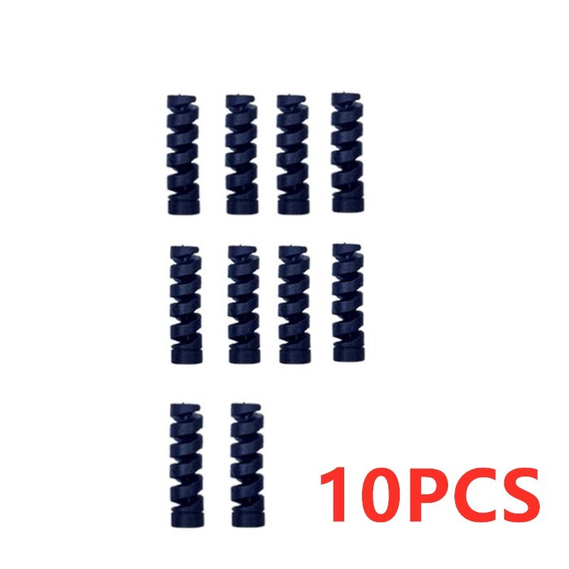 10 pièces protecteur de câble de charge pour téléphones support de câble couverture câble enrouleur pince pour USB chargeur cordon gestion câble organisateur: Black