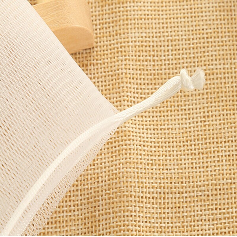 10 Stks/pak Mesh Zeep Sack Saver Pouch Koord Holder Tassen Voor Maken Bellen Niet Giftig Double-Layer