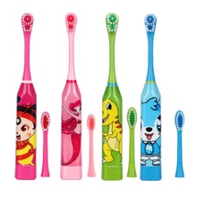Kinderen Automatische Elektrische Tandenborstel dubbelzijdig Kids Waterdichte Ultrasone Tandenborstel met met 2pcs Vervanging Hoofd