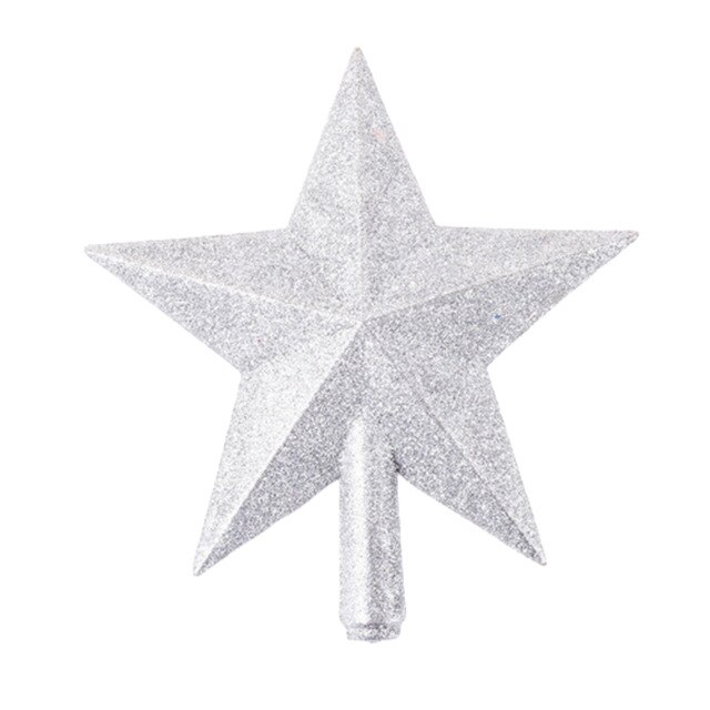 Large Glitter Star Christmas Xmas Tree Topper Decoration Xmas Treetop Ornament Merry Christmas Decor For Home Year: Silver15cm