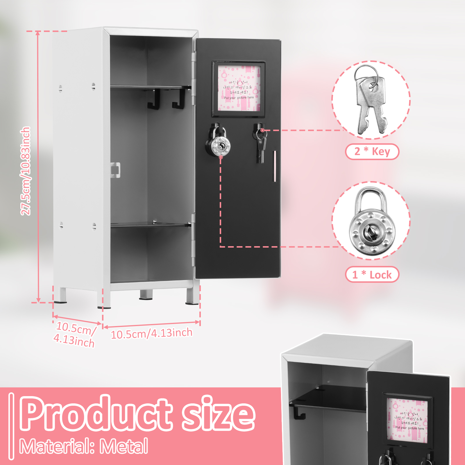 Mini Household Insurance Box Rustproof Metal Small Locker Portable Mini Locker Cabinet Safe Key Insurance Cabinet Mini Storage