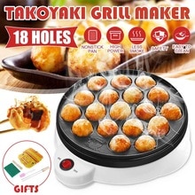 18 Hole Chibi Maruko Baking Machine Household Electric Takoyaki Grill Pan Octopus Balls Maker Kitchen Cooking Tools