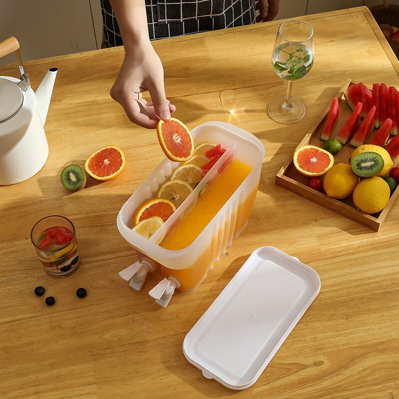 3.5L Water Jug with Faucet Refrigerator Cold Kettle with Tap Lemonade Bottle Drinkware Beverage Dispenser Juice Cold Soak Bottle